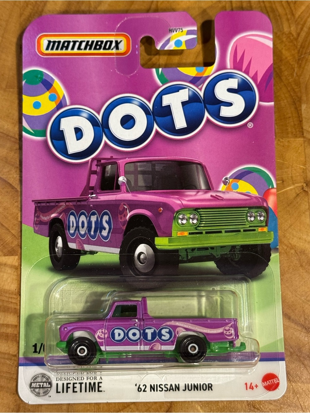 Matchbox DOTS '62 Nissan Junior Toy Truck - Purple & Green